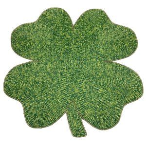 Storehouse Beaded Shamrock Four Leaf Clover Placemat Centerpiece St Patricks Day